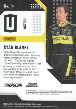 2020 Panini Chronicles - Unparalleled Astral #14 Ryan Blaney Back
