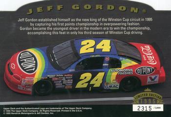 1995 Upper Deck Authenticated Jeff Gordon #NNO Jeff Gordon: 1995 Points Champion Back