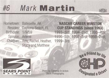 2000 CHP Sears Point Raceway #NNO Mark Martin Back