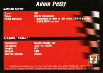 2000 Coca-Cola 7-Eleven #NNO Adam Petty Back