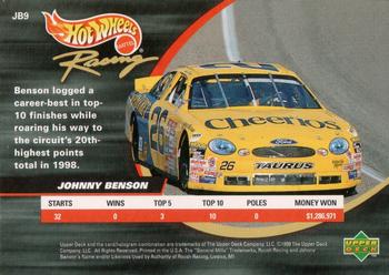 1999 Hot Wheels Pro Racing Upper Deck #JB9 Johnny Benson Back