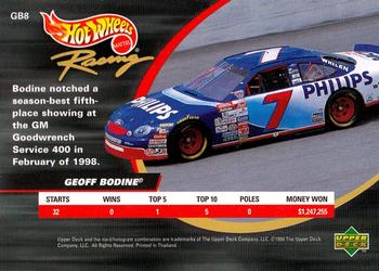 1999 Hot Wheels Pro Racing Upper Deck #GB8 Geoff Bodine Back