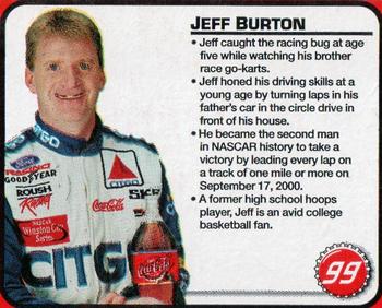 2001 Coca-Cola Racing Family Case #NNO Jeff Burton Front