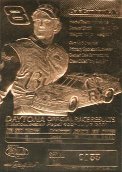2001 23KT Gold Collectibles Dale Earnhardt Jr. #NNO Dale Earnhardt Jr. Back