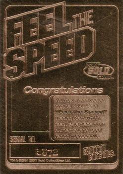 2001 Gold Collectibles Feel The Speed #NNO Dale Earnhardt Back