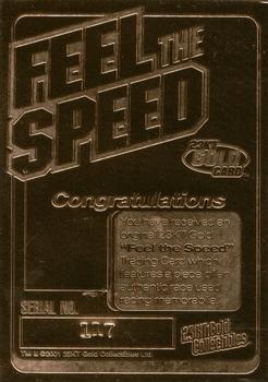 2001 Gold Collectibles Feel The Speed #NNO Jimmie Johnson Back