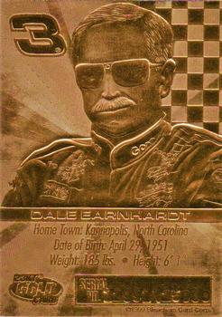 2000 Danbury Mint Dale Earnhardt & Dale Earnhardt Jr. 23kt Gold Cards #NNO Dale Earnhardt Back