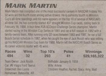 2001 Kraft Macaroni & Cheese #1 Mark Martin Back
