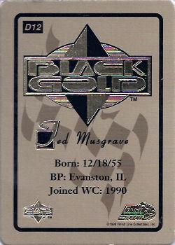 1996 Finish Line Black Gold #D12 Ted Musgrave Back