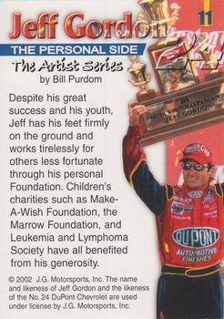 2002 Jeff Gordon The Artist Series #11 Jeff Gordon Back