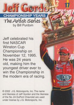 2002 Jeff Gordon The Artist Series #17 Jeff Gordon Back