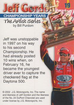 2002 Jeff Gordon The Artist Series #19 Jeff Gordon Back