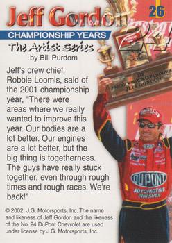 2002 Jeff Gordon The Artist Series #26 Jeff Gordon Back