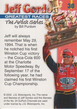 2002 Jeff Gordon The Artist Series #30 Jeff Gordon Back
