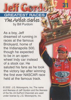 2002 Jeff Gordon The Artist Series #31 Jeff Gordon Back