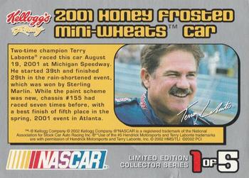 2002 Kellogg's Racing #1 Terry Labonte Back