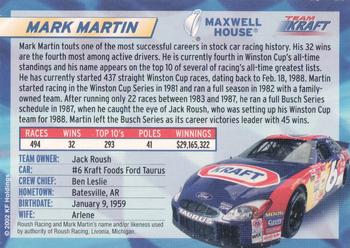 2002 Maxwell House Team Kraft #NNO Mark Martin Back