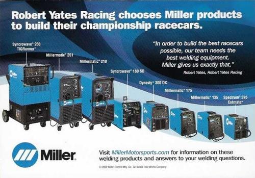 2002 Miller Motorsports #NNO Robert Yates Racing Back