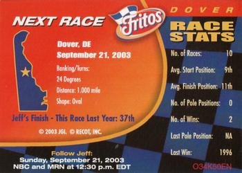 2003 Fritos Collector Card Series #27 Jeff Gordon Back