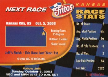2003 Fritos Collector Card Series #29 Jeff Gordon Back