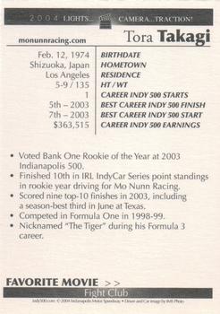 2004 Indianapolis 500 #NNO Tora Takagi Back