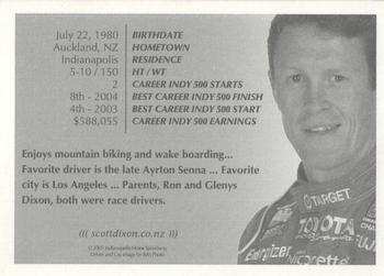 2005 Indianapolis 500 #NNO Scott Dixon Back