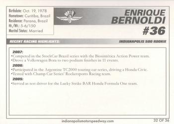 2008 Indianapolis 500 #32 Enrique Bernoldi Back