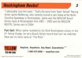 2004 Yellow Racing #3 Rockingham Rocks! Back