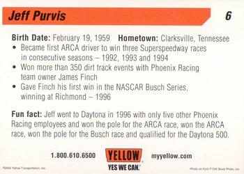2004 Yellow Racing #6 Jeff Purvis Back