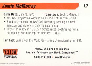2004 Yellow Racing #12 Jamie McMurray Back