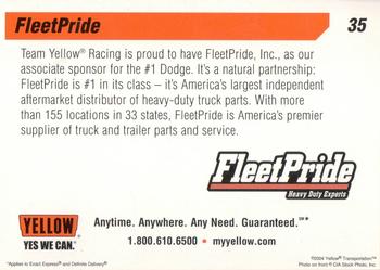 2004 Yellow Racing #35 FleetPride Back