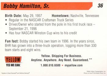 2004 Yellow Racing #36 Bobby Hamilton Back