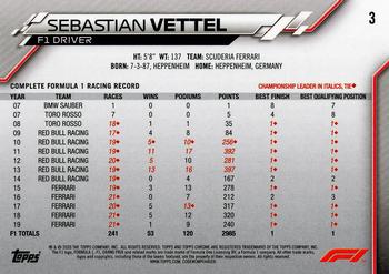2020 Topps Chrome Formula 1 #3 Sebastian Vettel Back