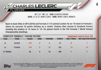 2020 Topps Chrome Formula 1 #4 Charles Leclerc Back
