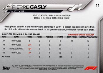 2020 Topps Chrome Formula 1 #11 Pierre Gasly Back