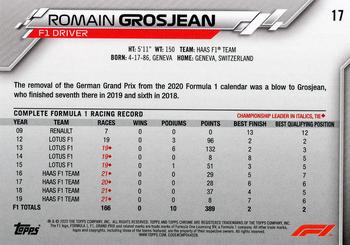 2020 Topps Chrome Formula 1 #17 Romain Grosjean Back