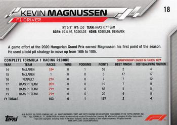 2020 Topps Chrome Formula 1 #18 Kevin Magnussen Back