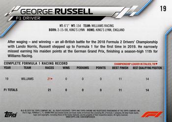 2020 Topps Chrome Formula 1 #19 George Russell Back