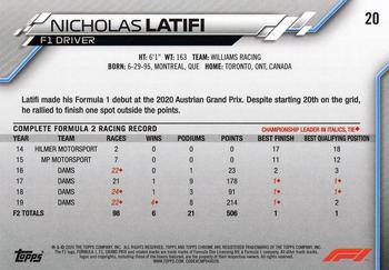 2020 Topps Chrome Formula 1 #20 Nicholas Latifi Back