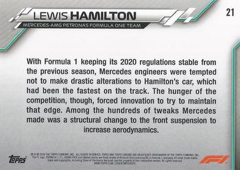 2020 Topps Chrome Formula 1 #21 Lewis Hamilton Back