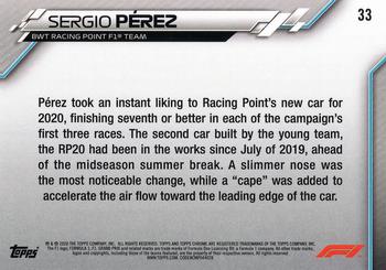 2020 Topps Chrome Formula 1 #33 Sergio Pérez Back