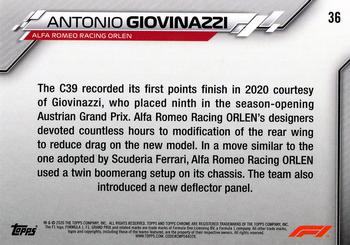 2020 Topps Chrome Formula 1 #36 Antonio Giovinazzi Back