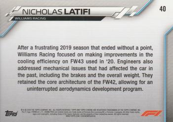 2020 Topps Chrome Formula 1 #40 Nicholas Latifi Back