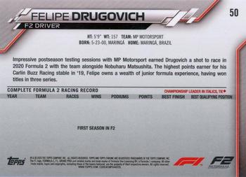 2020 Topps Chrome Formula 1 #50 Felipe Drugovich Back