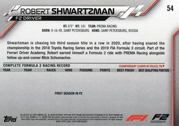 2020 Topps Chrome Formula 1 #54 Robert Shwartzman Back