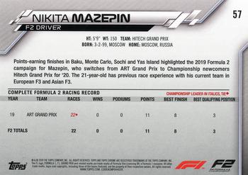 2020 Topps Chrome Formula 1 #57 Nikita Mazepin Back