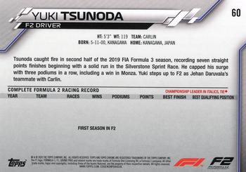 2020 Topps Chrome Formula 1 #60 Yuki Tsunoda Back