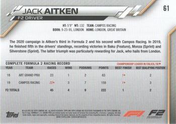 2020 Topps Chrome Formula 1 #61 Jack Aitken Back