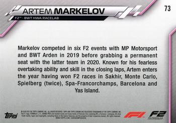 2020 Topps Chrome Formula 1 #73 Artem Markelov Back