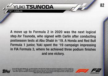 2020 Topps Chrome Formula 1 #82 Yuki Tsunoda Back